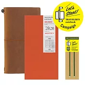 【限量贈品】TRC Traveler’s Notebook 旅人筆記本+2020月間手帳-駝