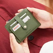 CHENSON真皮 9卡証件票卡夾卡包 松柏綠(W19020-4)