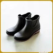 【花見小路】雨靴日/新版/京都和風感雨靴/女鞋/JP24.5墨色