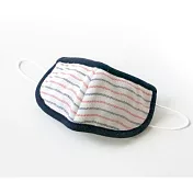 【森商事】日本純棉睡眠透氣保濕不遮鼻口罩 ‧薄梅紅(條紋)