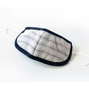 【森商事】日本純棉睡眠透氣保濕不遮鼻口罩 ‧暖灰(條紋)