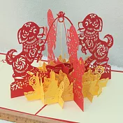 3D立體紙雕卡片‧耶誕快樂‧耶誕卡‧聖誕卡‧聖誕樹下的雪人寶貝