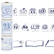 【Mark’s】水性筆可寫手帳數字紙膠帶3入 ‧藍墨