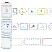 【Mark’s】水性筆可寫手帳數字紙膠帶3入 ‧水彩