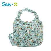 【日本正版授權】角落生物 採買篇 摺疊購物袋/環保袋/手提袋 角落小夥伴 -綠色款