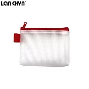 (2個1包)LAN CHYN環保PEVA無毒網狀拉鍊袋 證件紅