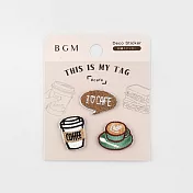 【BGM】MY TAG 刺繡貼紙 ‧咖啡