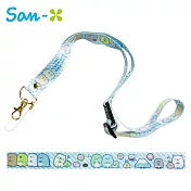 【日本正版授權】角落生物 寬版頸掛繩/手機頸掛繩/手機掛繩/證件套掛繩 角落小夥伴 -藍色款