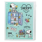 Kamio 透明多層檔案附夾鏈袋資料夾 文件夾 SNOOPY 冰箱薄荷綠