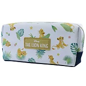 Kamio 雙拉鍊PU皮革筆袋 收納包 化妝包 迪士尼 獅子王 叢林白