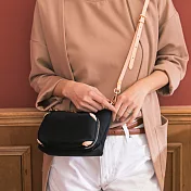 CHENSON真皮 5口袋輕鬆出門小物斜背包 黑(W07950-3)黑