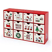Sanrio 聖誕倒數日曆桌上型置物櫃  驚喜抽屜盒 HELLO KITTY 日常 紅