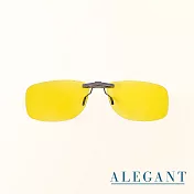 【ALEGANT】水仙黃鋁鎂合金夾式結構夜視防眩光寶麗來偏光太陽眼鏡/UV400墨鏡/車用夾片/外掛夾式鏡片