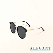 【ALEGANT】貓眼設計金屬鏤空寶麗來偏光墨鏡/UV400太陽眼鏡