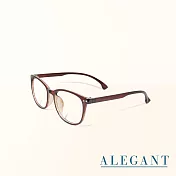 【ALEGANT】簡約造型輕量亮棕方框UV400濾藍光眼鏡