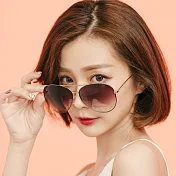 【ALEGANT】飛官款漸層棕銀橋設計墨鏡/UV400太陽眼鏡