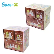 【日本正版授權】角落生物 三抽 塑膠收納盒/抽屜盒/置物盒 桌面收納 角落小夥伴 -鵝黃款