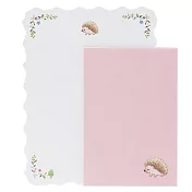 Kamio 日本製信紙信封組 信紙 信封 手繪風 刺蝟 粉