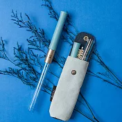 nubo 藍鯨吸管 收納袋組(四色)海洋藍