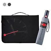 MONDAINE 瑞士國鐵 衣物打理袋黑+晴雨兩用自動傘淺灰/深灰淺灰