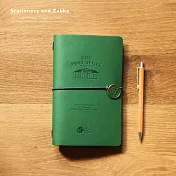 初旅行．皮革手帳本(3紮本)．墨綠色