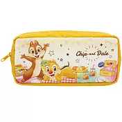 sun-star 超輕量尼龍拉鍊筆袋 收納包 化妝包 迪士尼 奇奇蒂蒂 野餐 黃