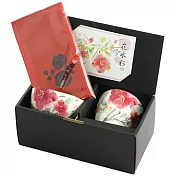 【和藍】美濃燒｜馬克杯+飯碗+東袋 ‧ 花水彩禮盒