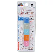 sun-star  迷你方形筆型萬用印章 裝飾印章 手帳印章 迪士尼 TUSM TUSM 藍蓋