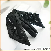 『坂井．亞希子』淑女感布藝蕾絲蝴蝶結造型扭扭夾 -黑色