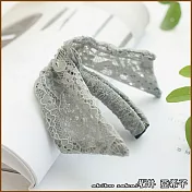 『坂井．亞希子』淑女感布藝蕾絲蝴蝶結造型扭扭夾 -灰色