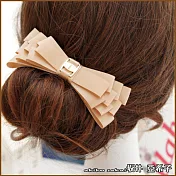 『坂井．亞希子』優雅金屬裝飾多層次蝴蝶結髮夾 -香檳色