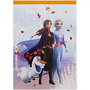 sun-star 日本製A6便條本 留言紙 迪士尼 冰雪奇緣2 艾莎&安娜 楓葉 橘