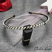 【卡樂熊】氣質純粹珍珠造型髮箍(兩色)-深藍色