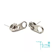 【HERA 赫拉】街頭時尚金屬拉鍊頭耳環-3色銀色