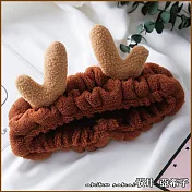 『?井.亞希子』麋鹿角軟綿綿毛絨造型髮帶 -深棕色