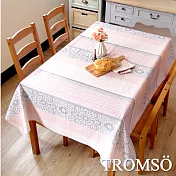 TROMSO北歐生活抗汙防水桌布-花磚粉蕾絲