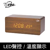 TCSTAR TCT-AL001WD 聲控 / 溫度顯示 /LED木紋鬧鐘(大)