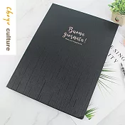 珠友 A4紙板資料本/資料簿/資料夾/柔絲紋/透明內頁/內袋加厚20張入(1本)03黑