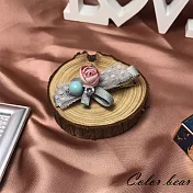 【卡樂熊】韓版璀璨玫瑰造型髮夾(兩色)-綠色