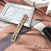 【卡樂熊】相遇的珍珠水鑽造型髮夾-金色