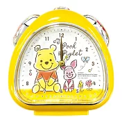 T’S FACTORY 三角飯糰造型鬧鐘 附夜燈功能 桌鐘 時鐘 迪士尼 小熊維尼&小豬 坐姿 黃