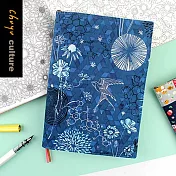 珠友官方獨賣 25CM高台灣花布多功能可調式書衣/書皮/書套-01你眼裡的藍