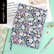 珠友官方獨賣 B5/18K台灣花布多功能可調式書衣/書皮/書套/雜誌適用-02紫花叢叢