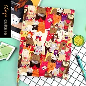 珠友官方獨賣  B5/18K台灣花布多功能可調式書衣/書皮/書套/雜誌適用-06在家等你