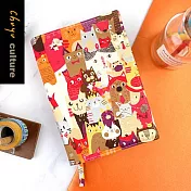 珠友官方獨賣 B6/32K台灣花布多功能可調式書衣/書皮/書套-02喵~在家等你