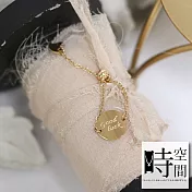 『時空間』指間的浪漫抽拉可調節鍊款(14Kgpゴールド)戒指 -GOOD LUCK款