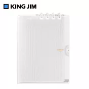【KING JIM】Compact A4可對折活頁筆記本-透明-白色