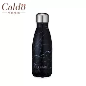 【Caldo卡朵生活】大理石紋雙層不鏽鋼保溫瓶260ml黑