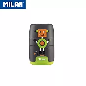 MILAN太空膠囊橡皮擦+削筆器_快樂機器人_灰