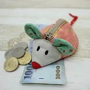 手縫OK!-立體小花鼠零錢包(拼布材料包)-麟育拼布DIY自學材料包